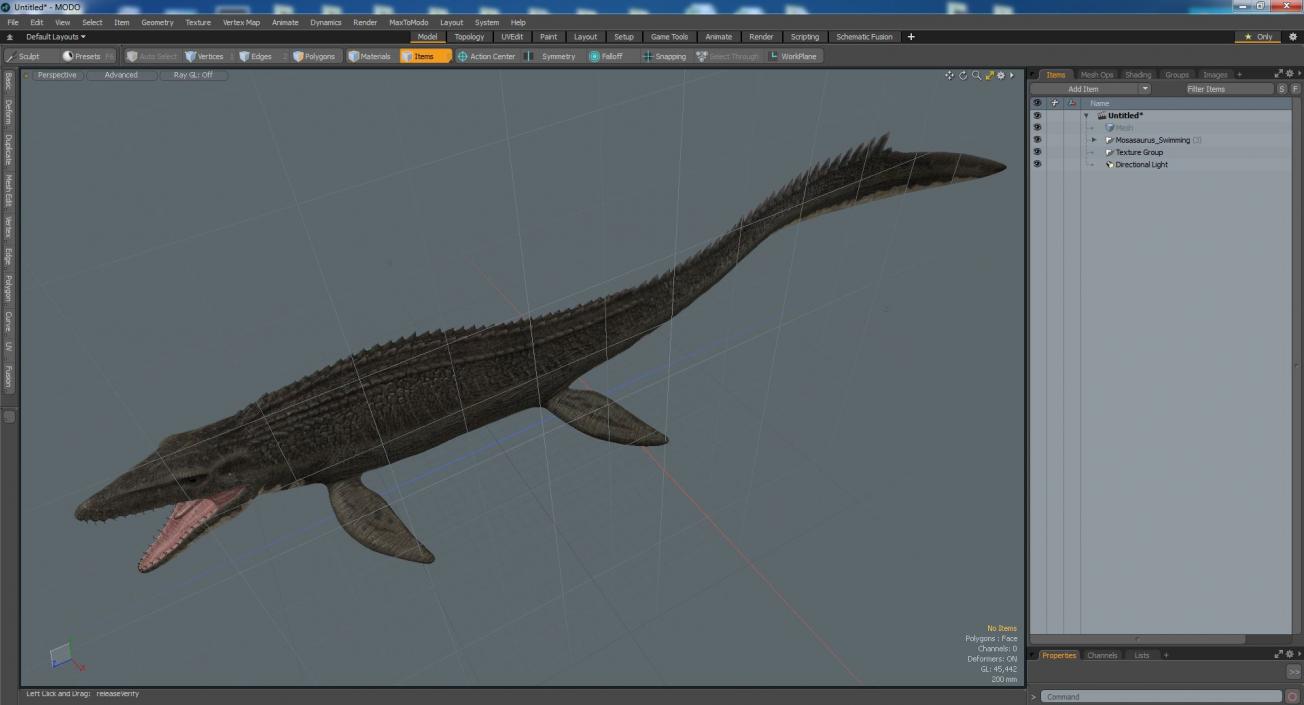 Mosasaurus Swimming 3D model