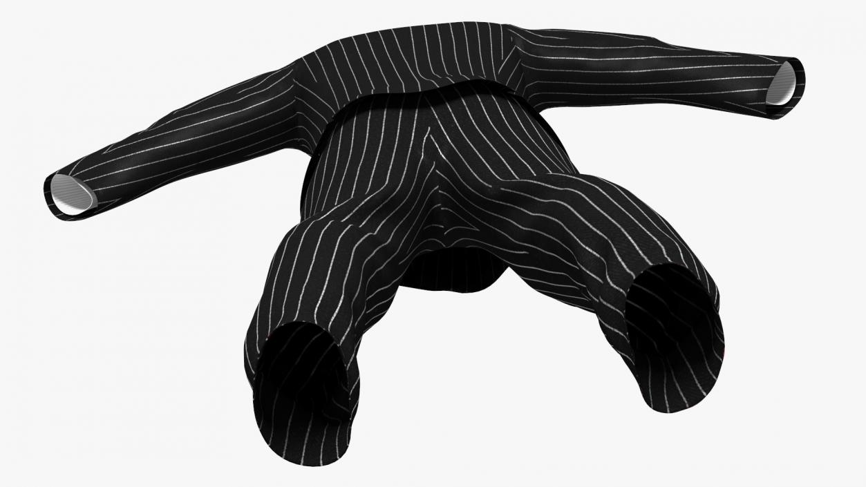 3D Pinstripe Suit with Tie model