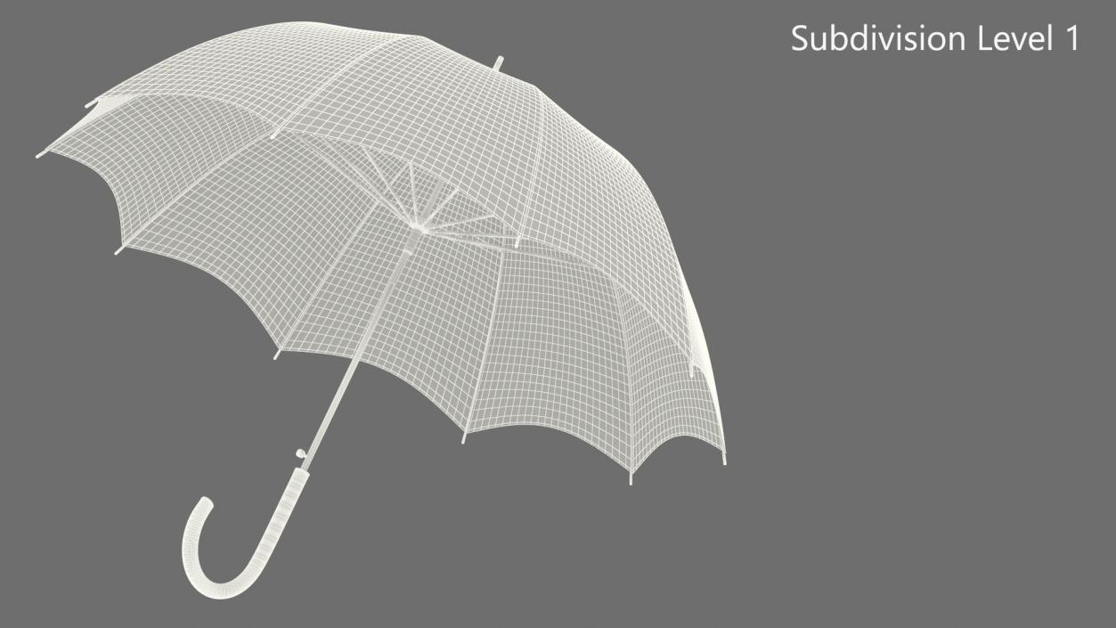 3D model Open Umbrella Yellow