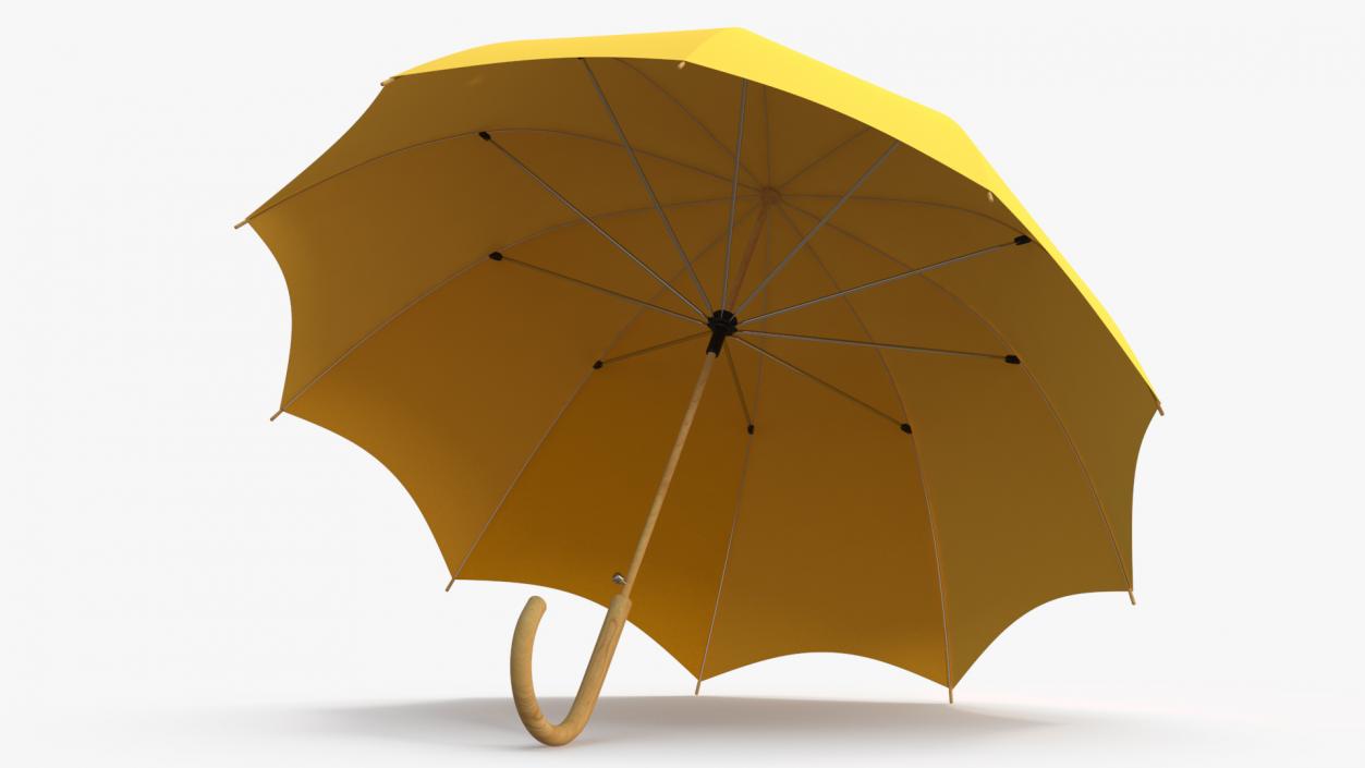 3D model Open Umbrella Yellow