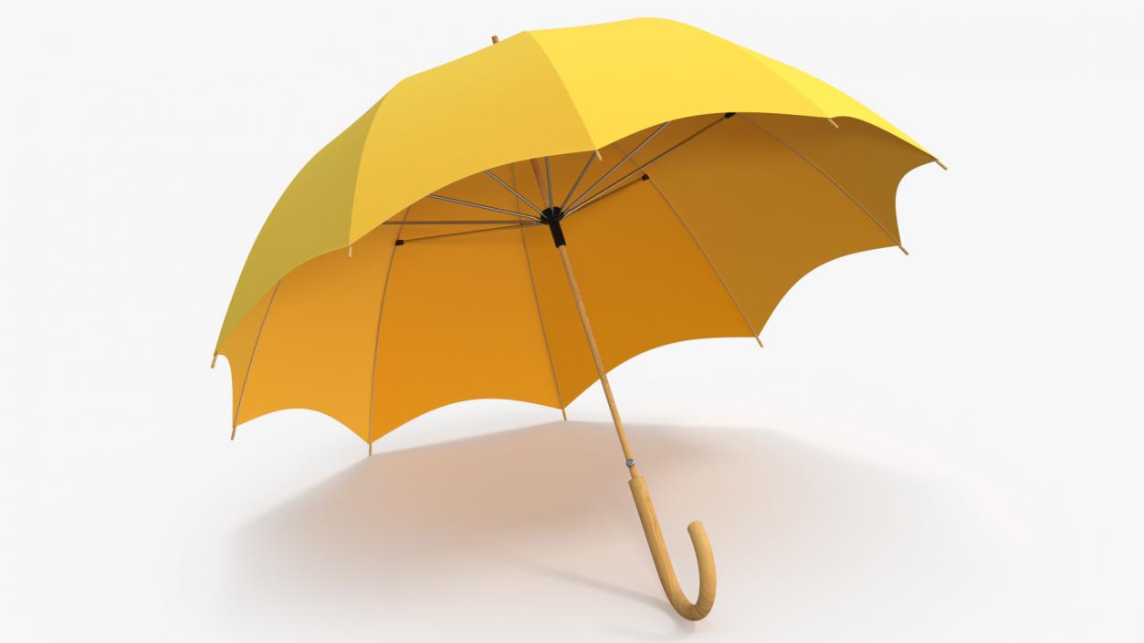 3D model Open Umbrella Yellow