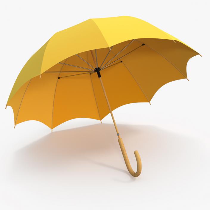 3D model Open Umbrella Yellow