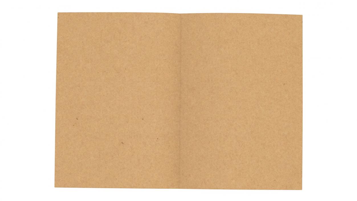 Kraft Paper Sheet Folded in Half 3D