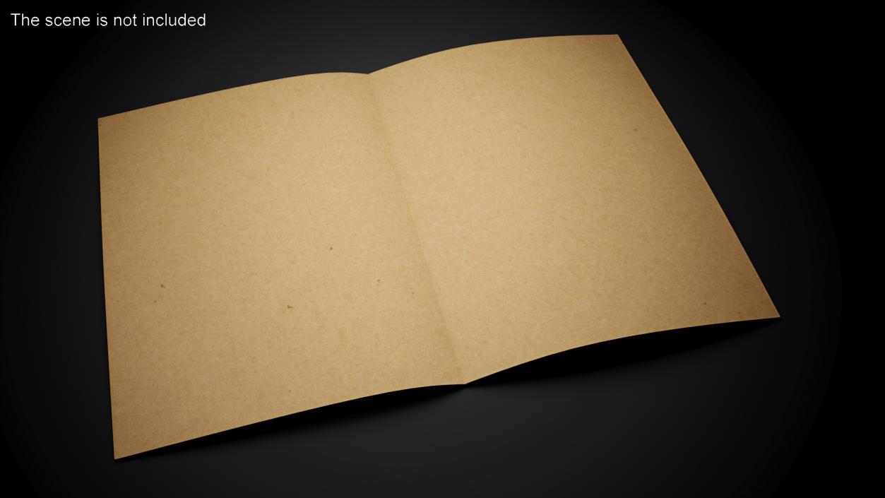 Kraft Paper Sheet Folded in Half 3D