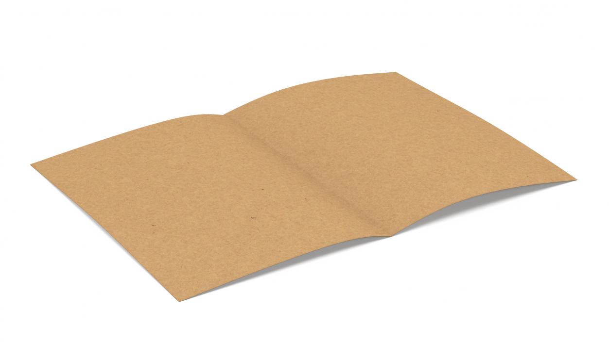 Kraft Paper Sheet Folded in Half 3D