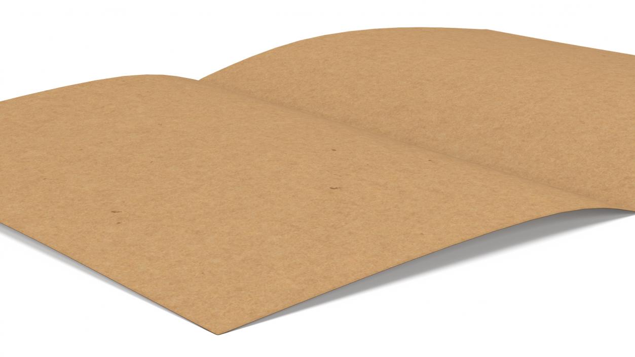 Kraft Paper Sheet Folded in Half 3D