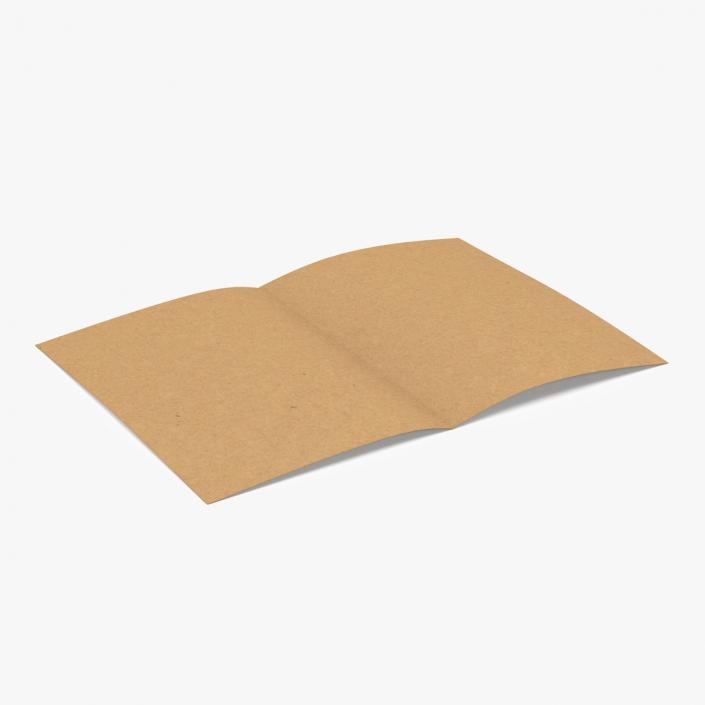 Kraft Paper Sheet Folded in Half 3D