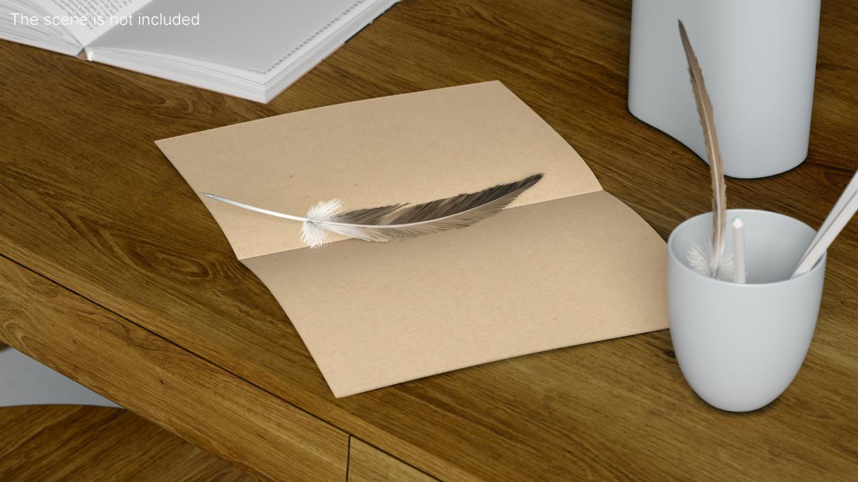 Kraft Paper Sheet Folded in Half 3D