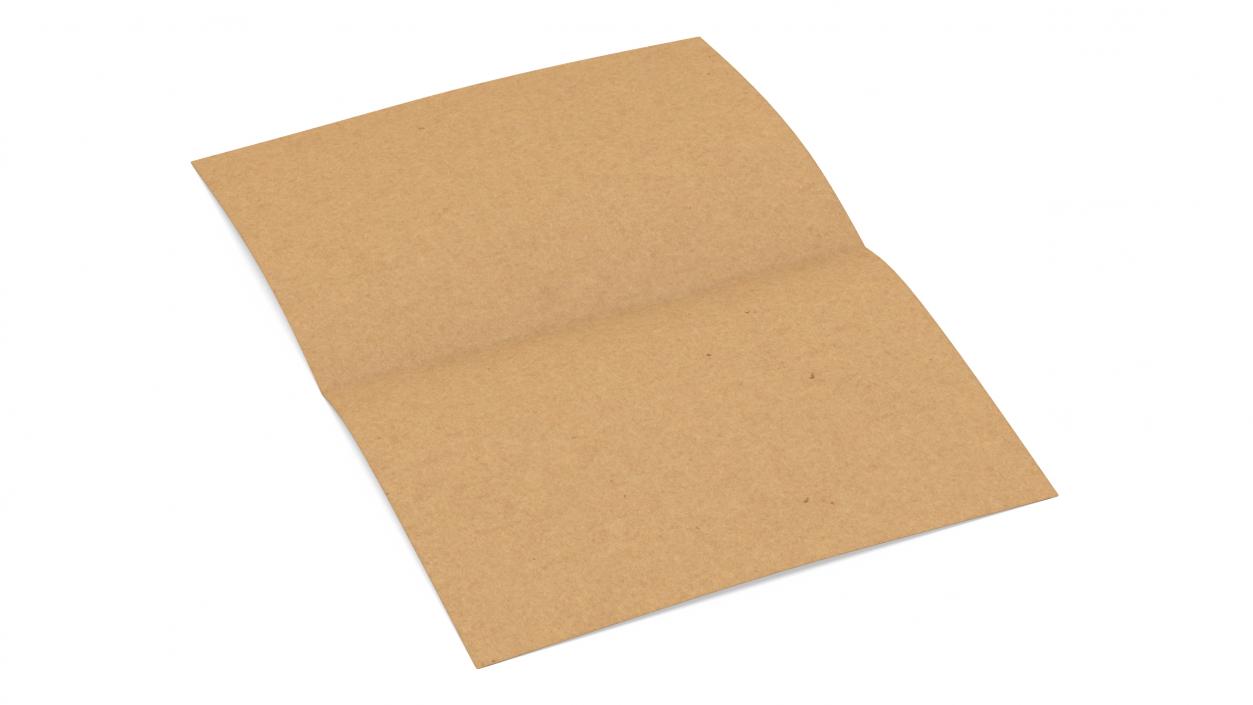 Kraft Paper Sheet Folded in Half 3D