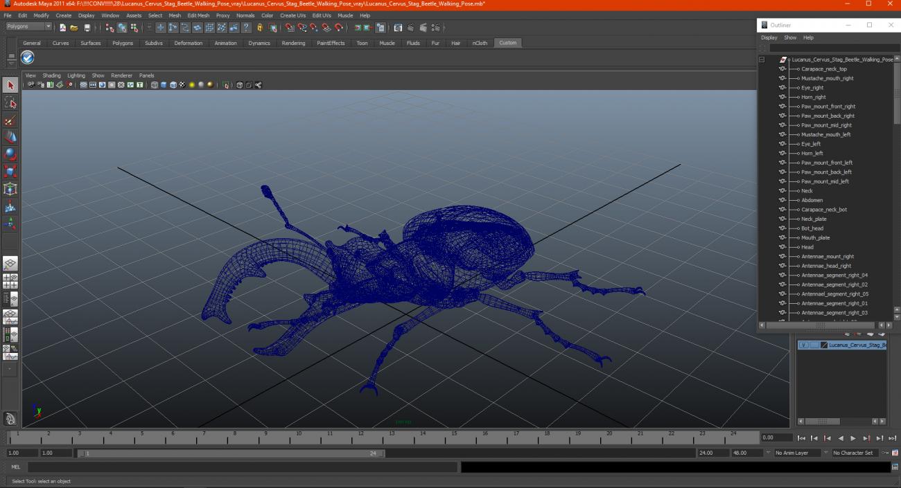 Lucanus Cervus Stag Beetle Walking Pose 3D model