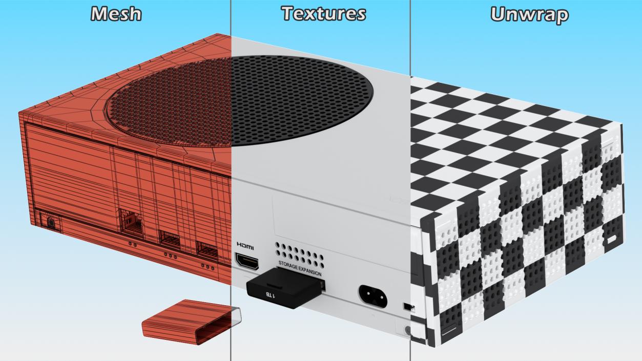 3D Microsoft Xbox Series S with Expansion Card model