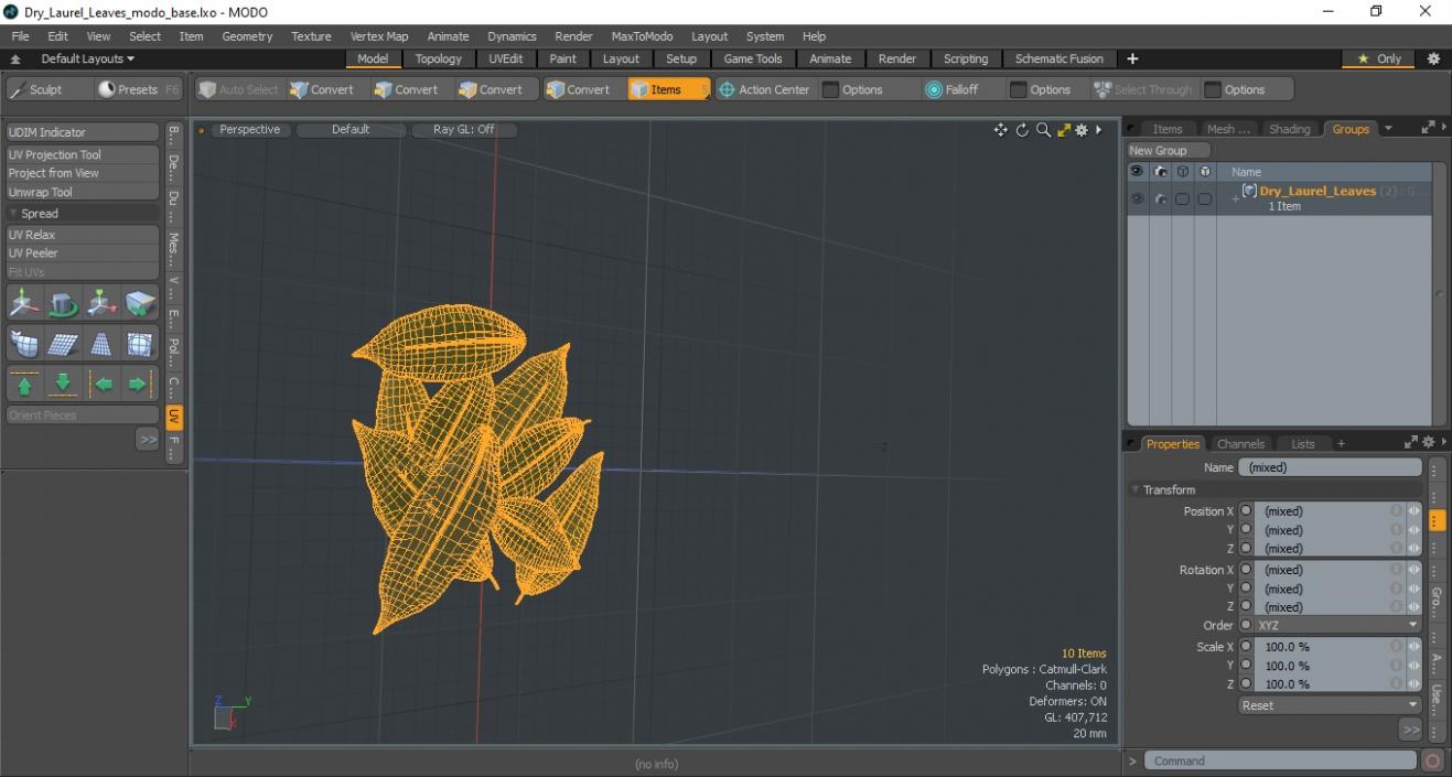 Dry Laurel Leaves 3D