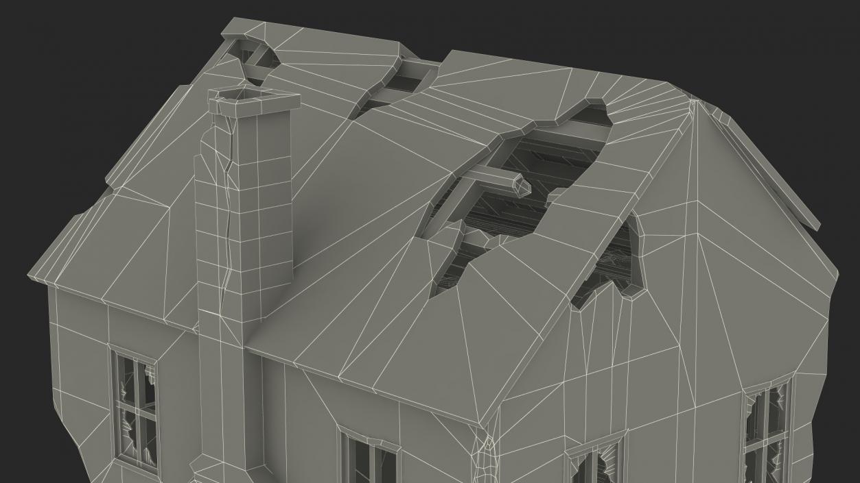 Destroyed Building Country House 3D