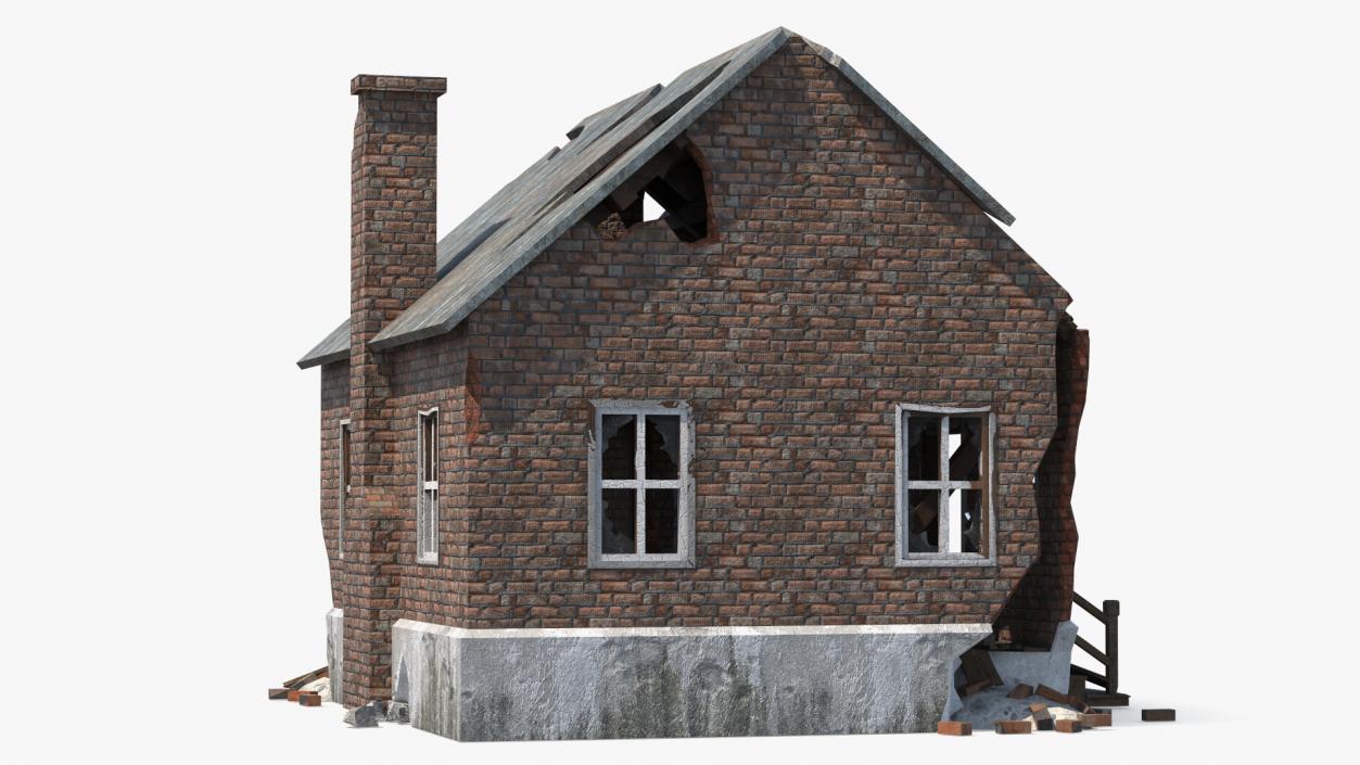 Destroyed Building Country House 3D