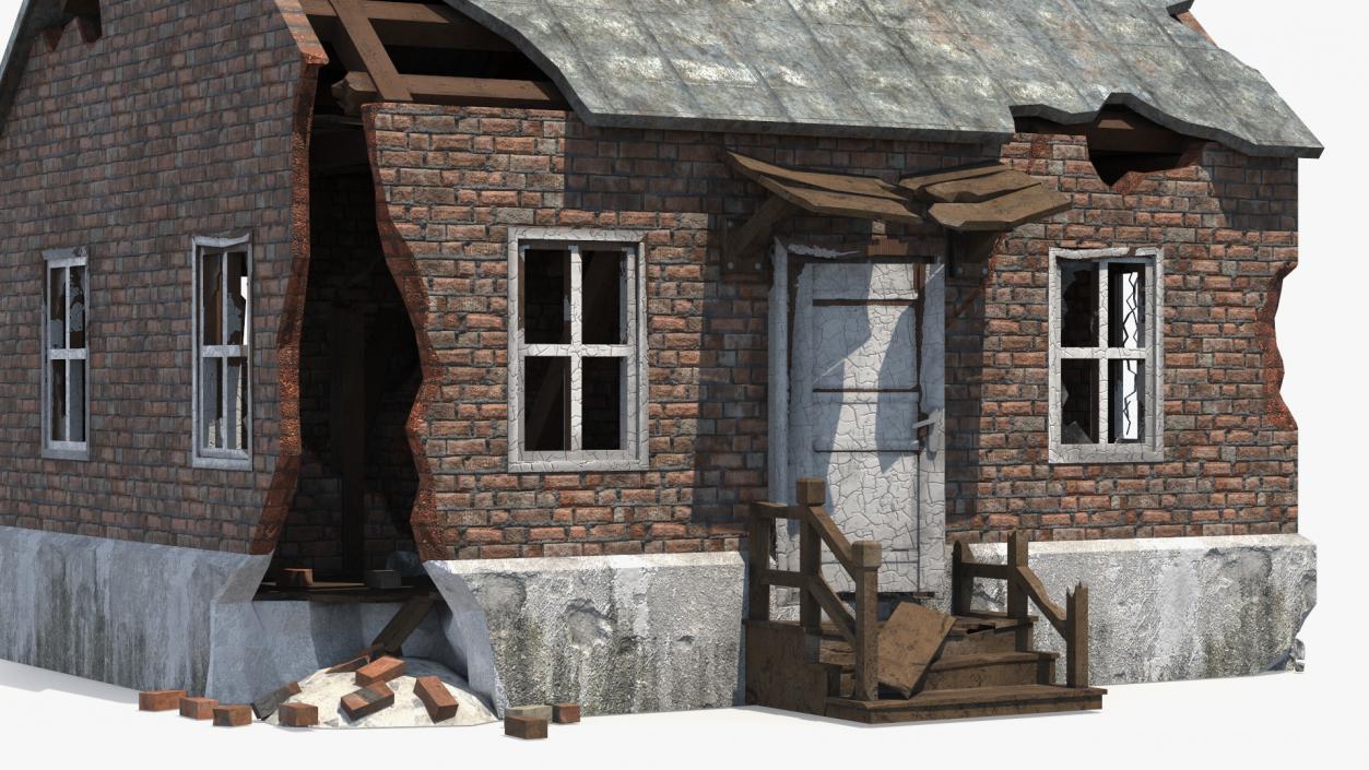 Destroyed Building Country House 3D