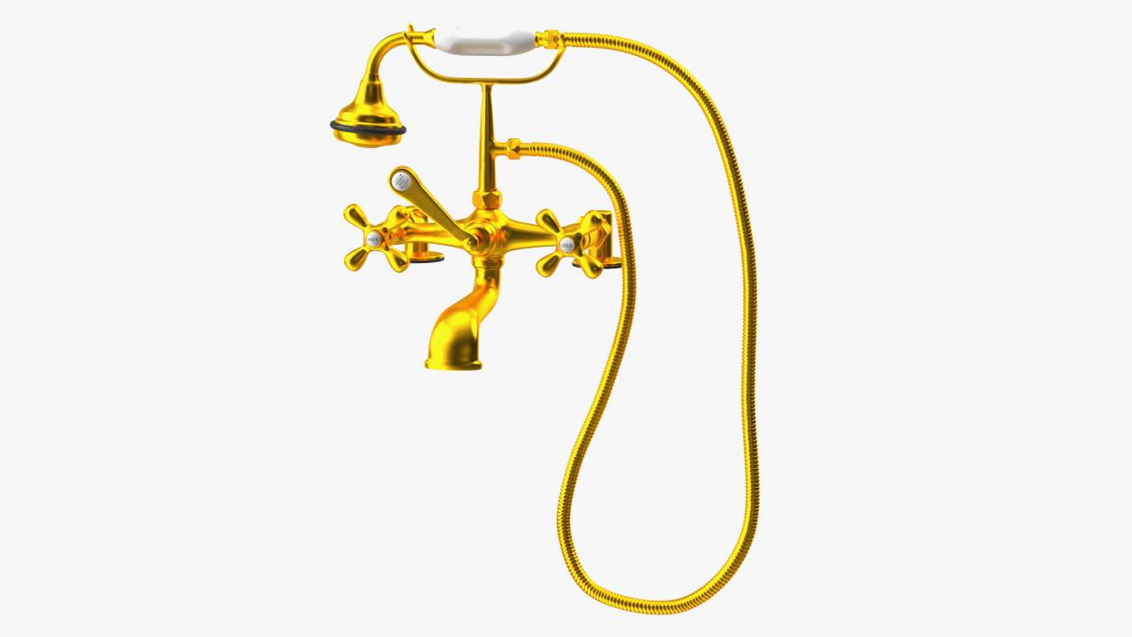 3D model Classic Bath Shower Mixer Gold