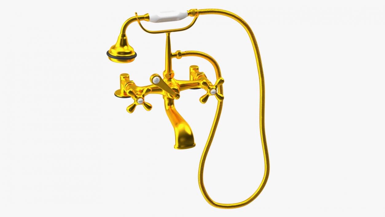 3D model Classic Bath Shower Mixer Gold