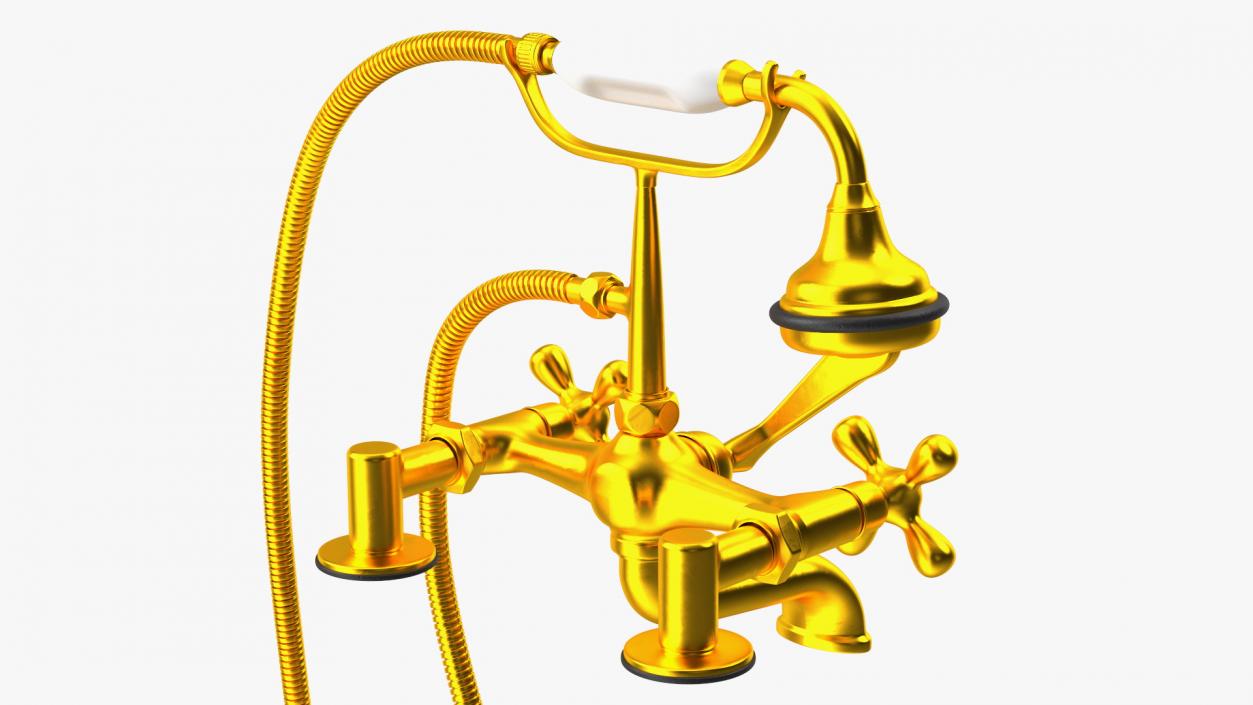 3D model Classic Bath Shower Mixer Gold