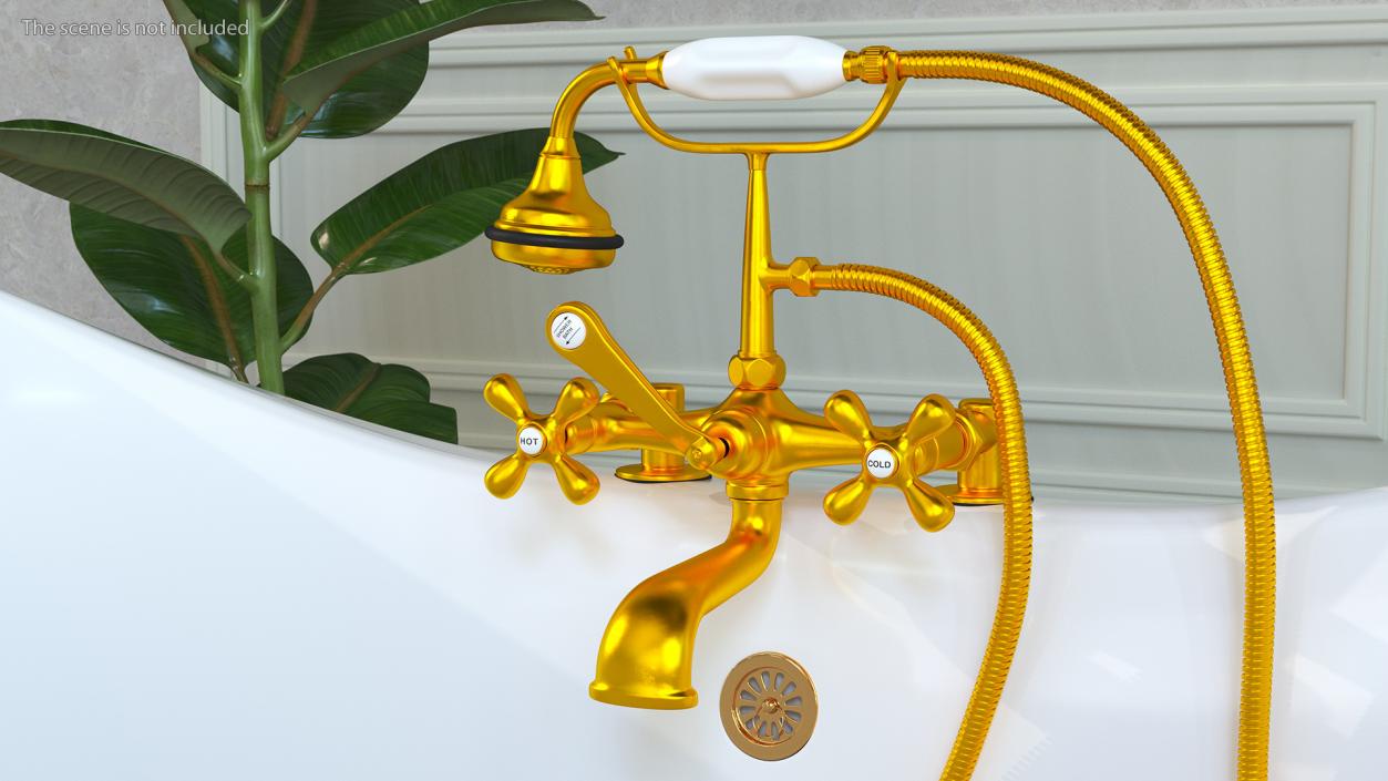 3D model Classic Bath Shower Mixer Gold