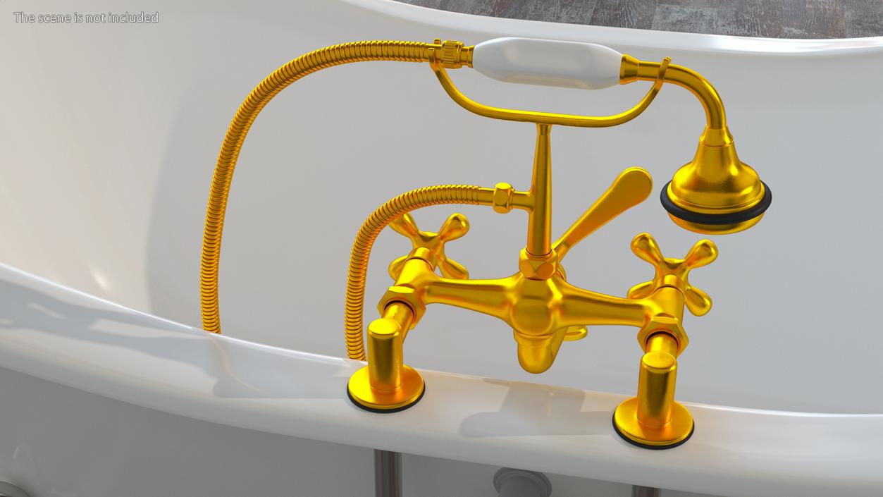 3D model Classic Bath Shower Mixer Gold