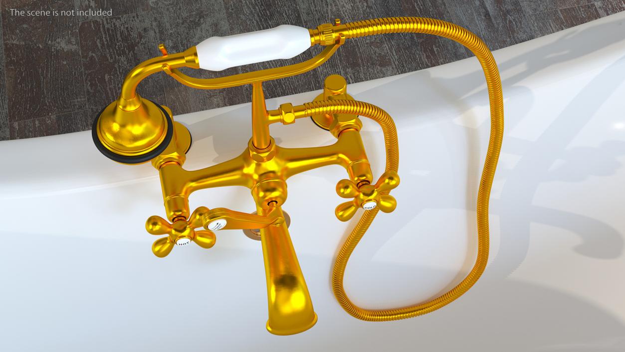 3D model Classic Bath Shower Mixer Gold