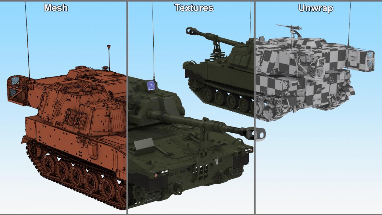 Military Howitzer M109A7 Paladin 3D