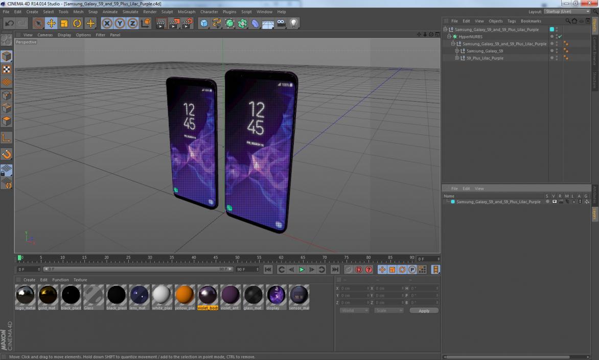 Samsung Galaxy S9 and S9 Plus Lilac Purple 3D