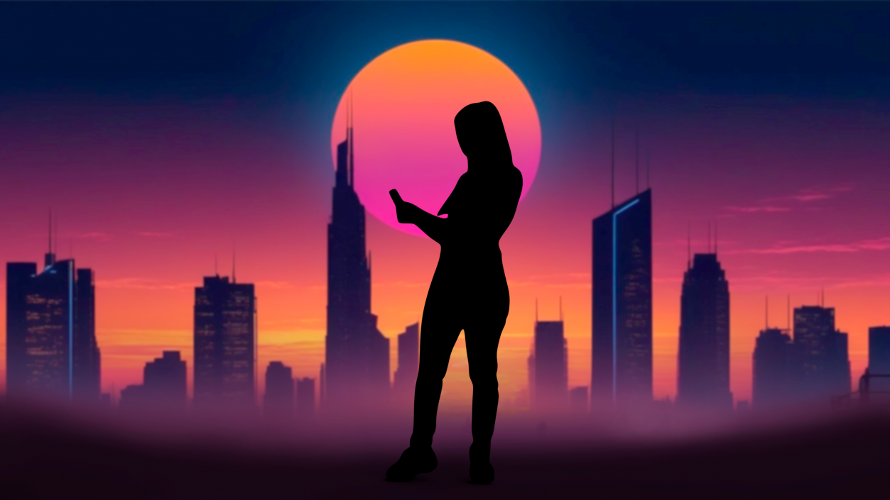 Young Woman Silhouette 3D