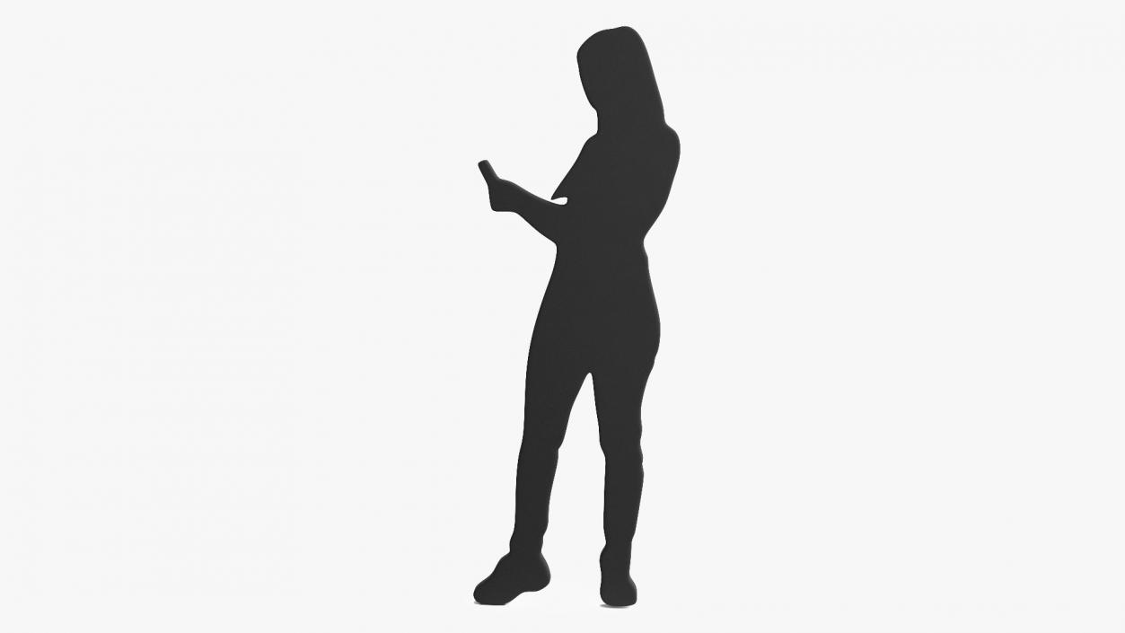 Young Woman Silhouette 3D