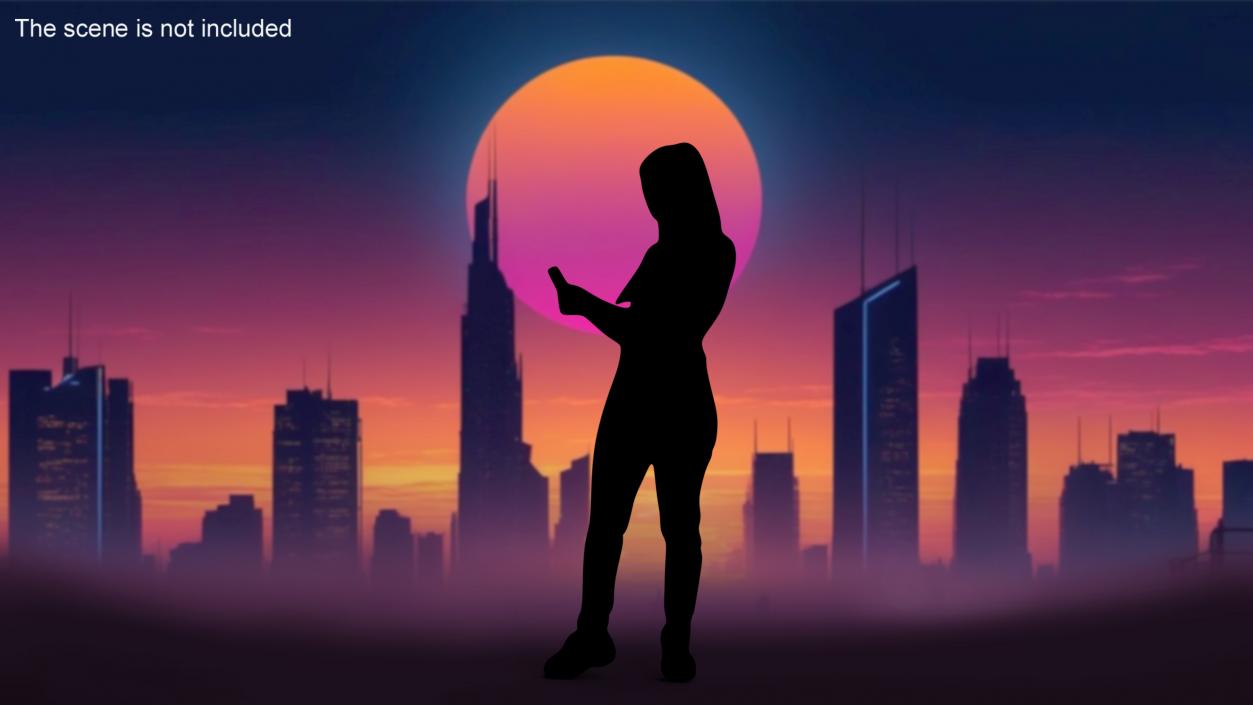 Young Woman Silhouette 3D