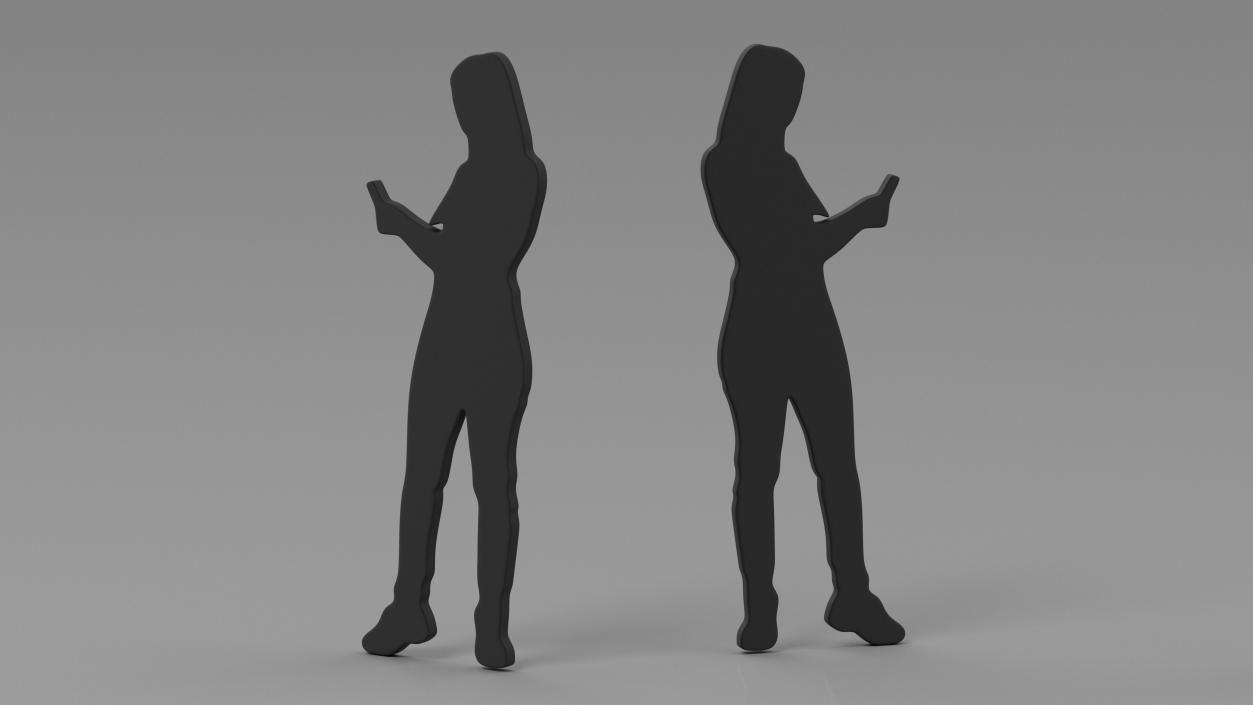 Young Woman Silhouette 3D