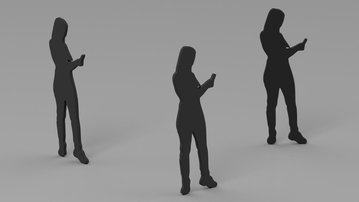 Young Woman Silhouette 3D