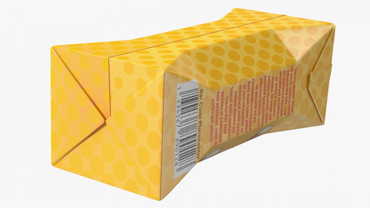 3D Mockup Small Aseptic Carton with Cap Yellow model