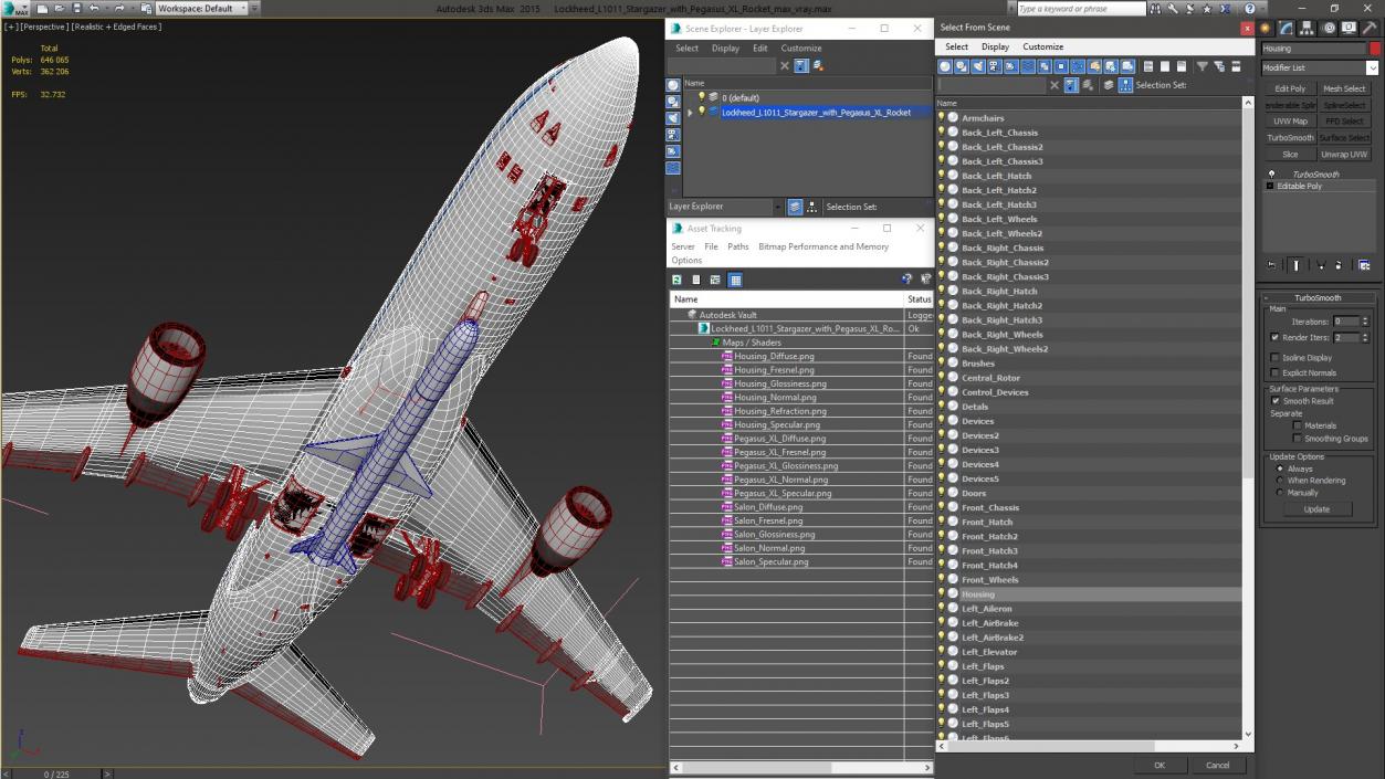 Lockheed L1011 Stargazer with Pegasus XL Rocket 3D