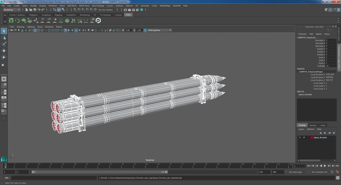 3D Spare Rockets model