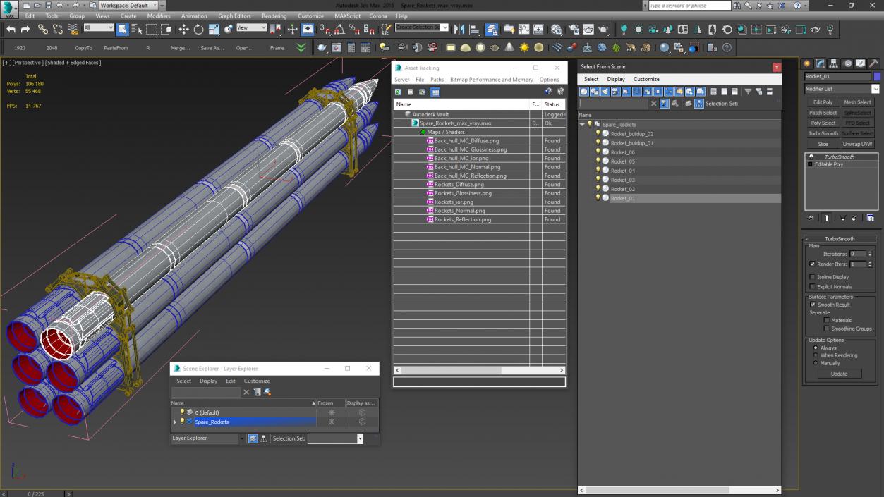 3D Spare Rockets model