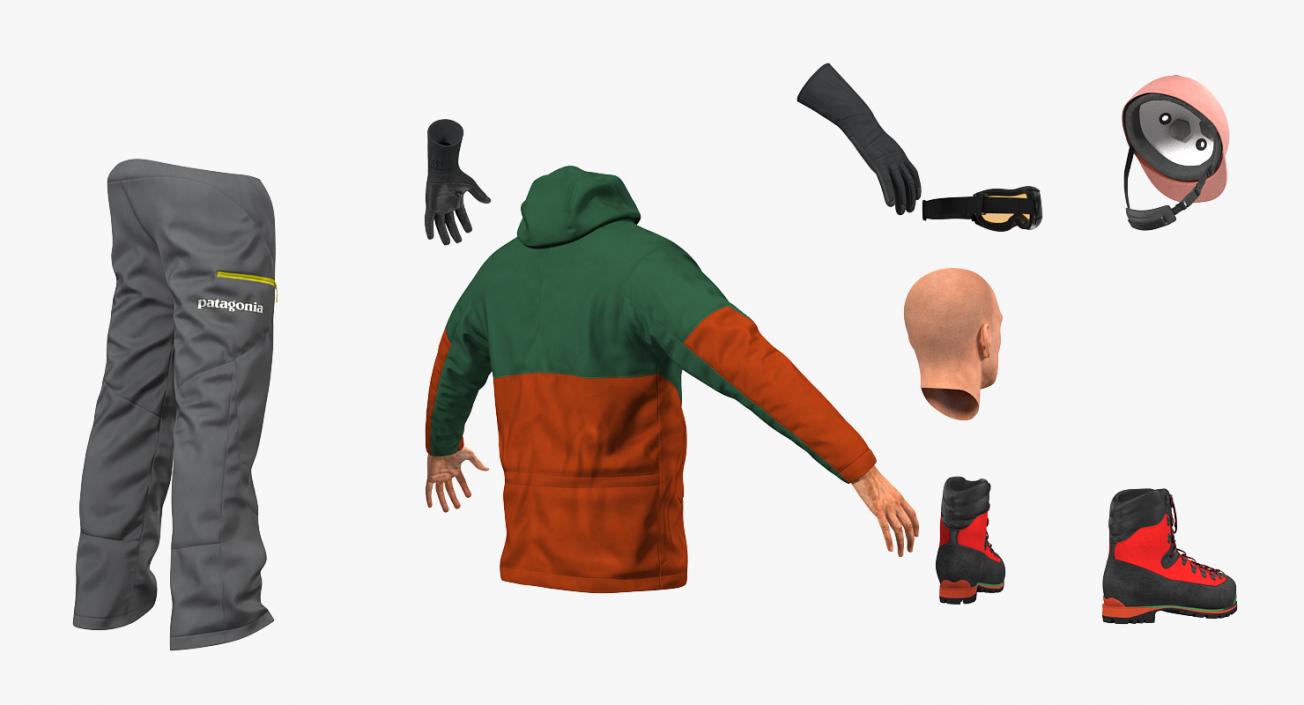 3D Snowboarder in Winter Sports Gear model