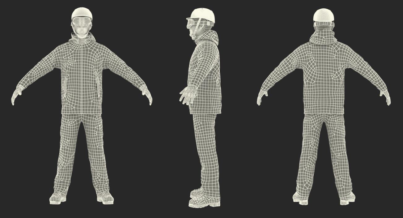 3D Snowboarder in Winter Sports Gear model