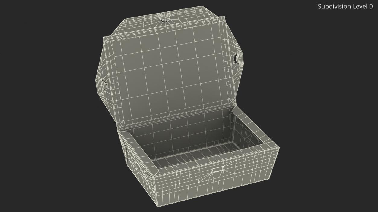 Opened Kraft Food Box with Window Large 3D model