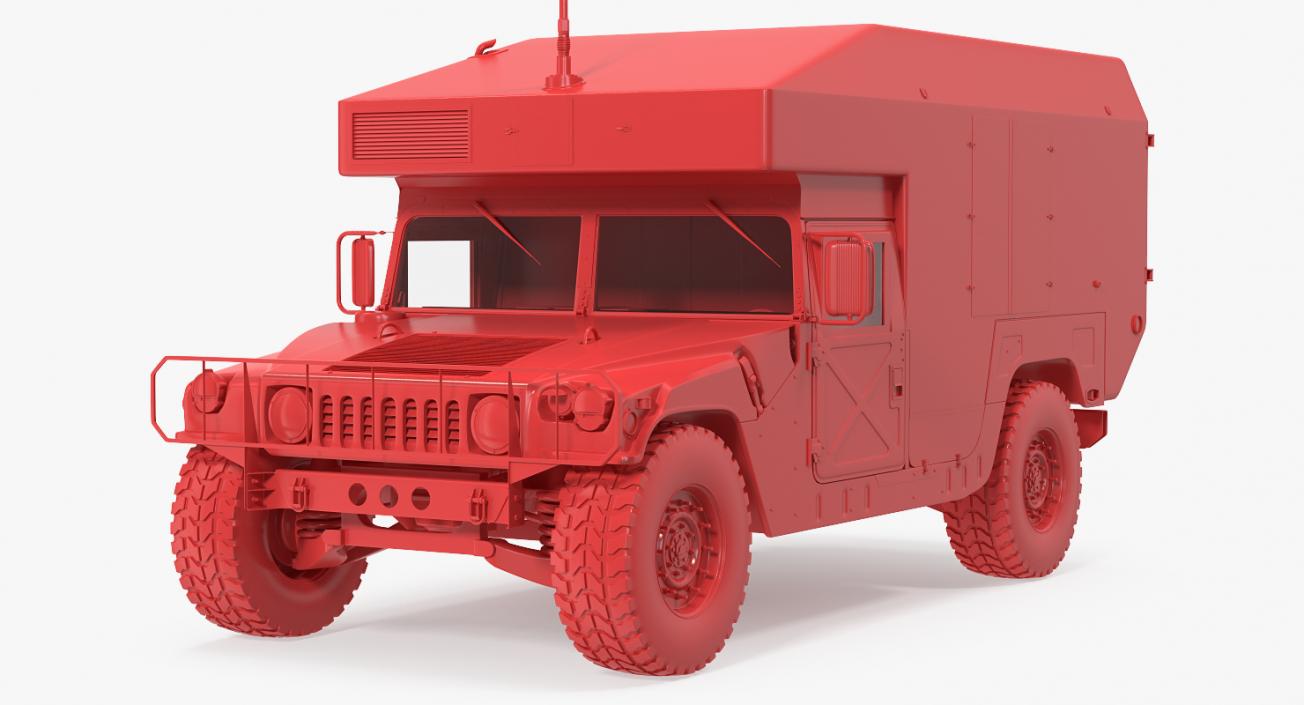 Maxi Ambulance Military Car HMMWV m997 Green 3D model