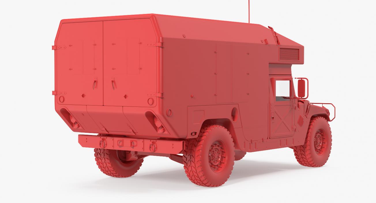 Maxi Ambulance Military Car HMMWV m997 Green 3D model