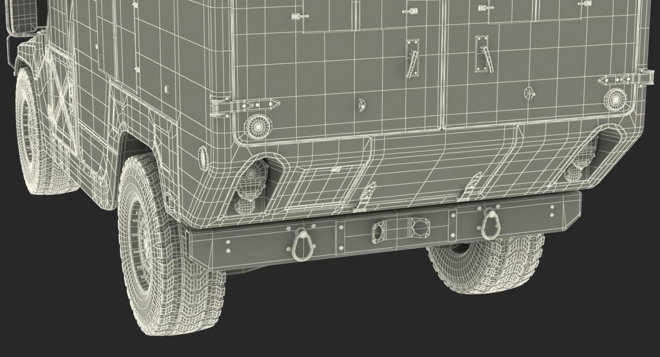 Maxi Ambulance Military Car HMMWV m997 Green 3D model