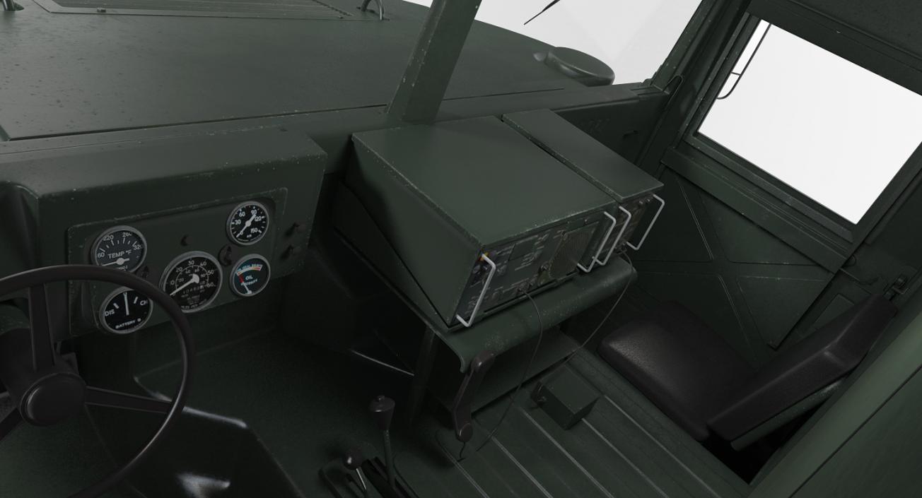 Maxi Ambulance Military Car HMMWV m997 Green 3D model