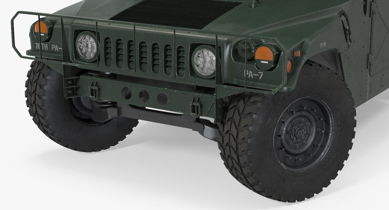 Maxi Ambulance Military Car HMMWV m997 Green 3D model