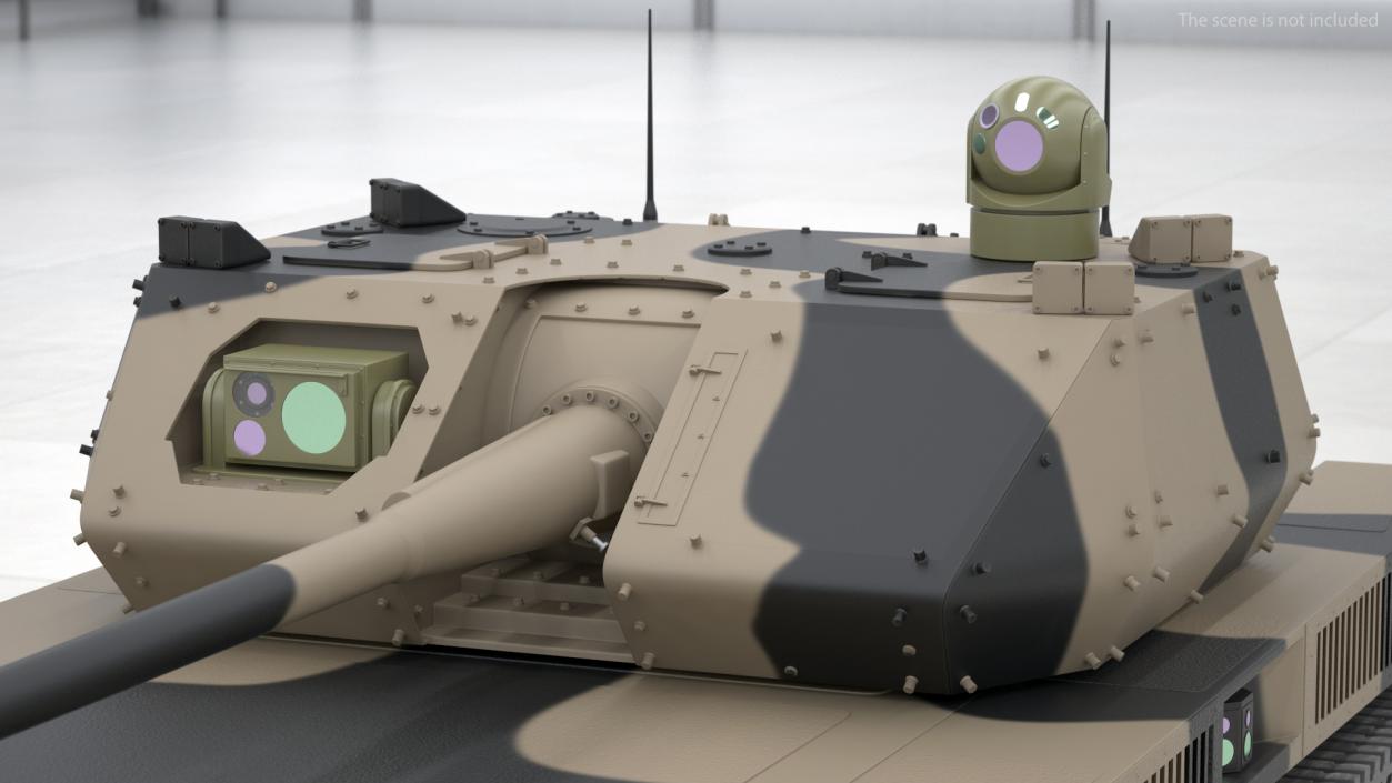 Robotic Electric Tank Camo Rigged for Cinema 4D 3D