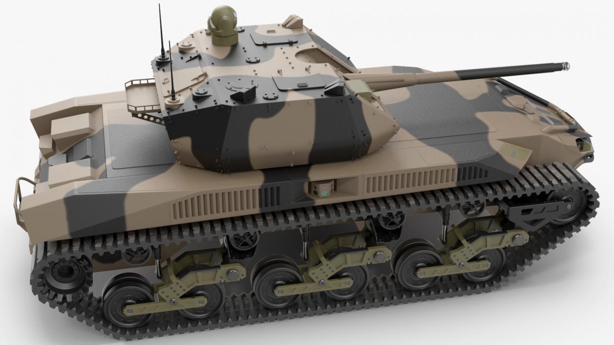 Robotic Electric Tank Camo Rigged for Cinema 4D 3D