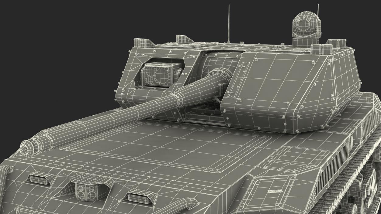 Robotic Electric Tank Camo Rigged for Cinema 4D 3D