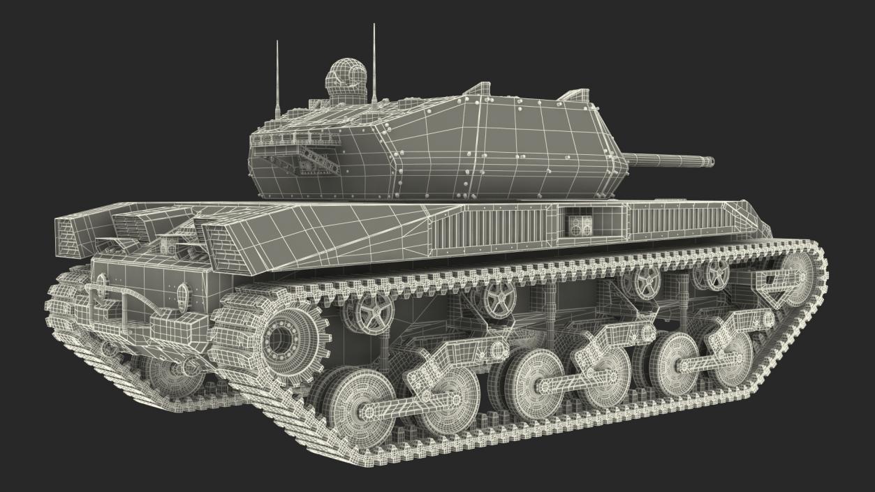 Robotic Electric Tank Camo Rigged for Cinema 4D 3D