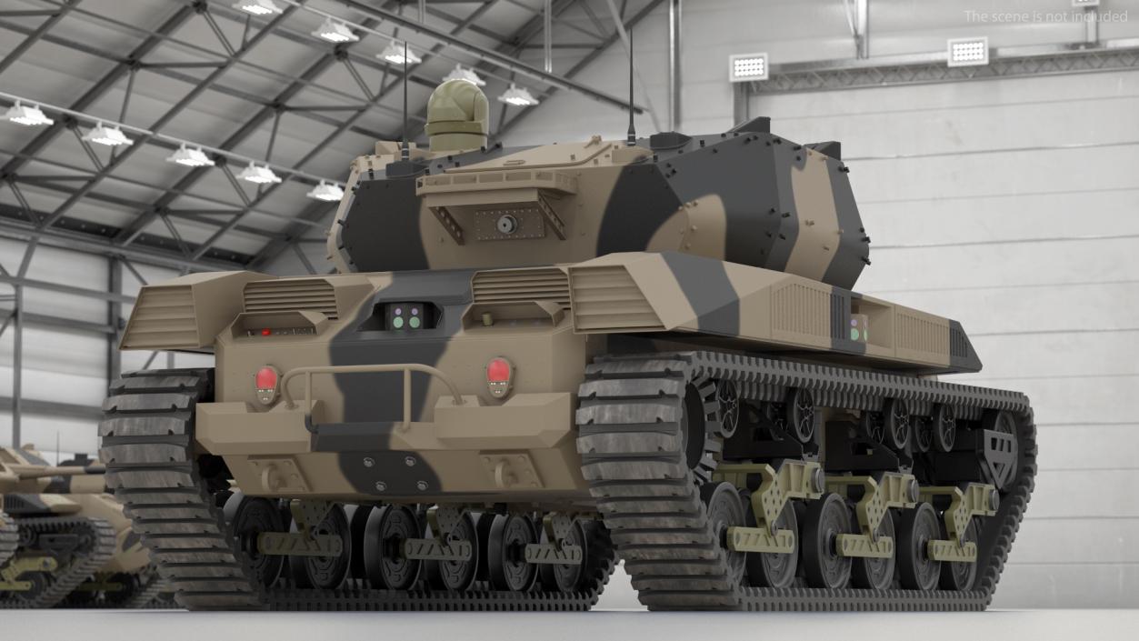 Robotic Electric Tank Camo Rigged for Cinema 4D 3D