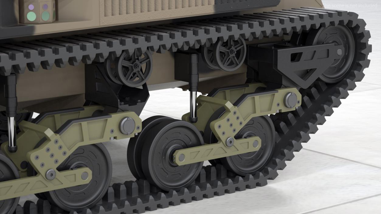 Robotic Electric Tank Camo Rigged for Cinema 4D 3D